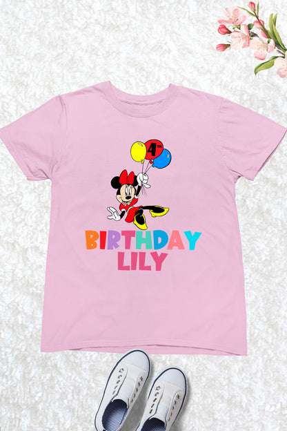 Custom Minnie Mouse Birthday Girl Shirt