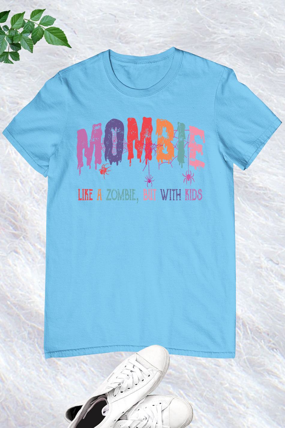 Mombie Retro Halloween Ghost Spider Web Shirt