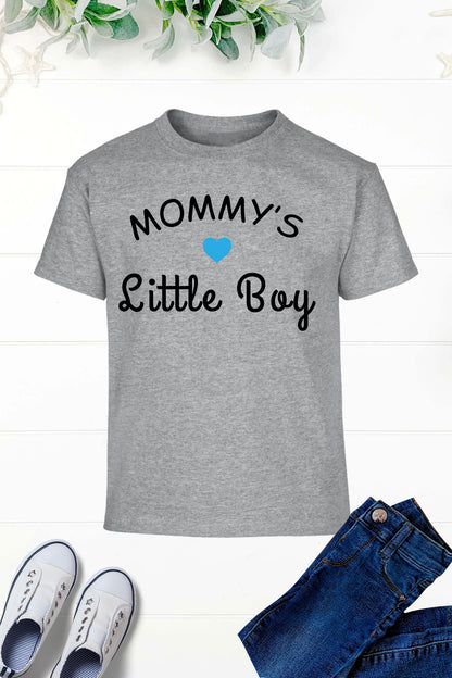 Mommy's Little Boy Kids Mothers Day T Shirt