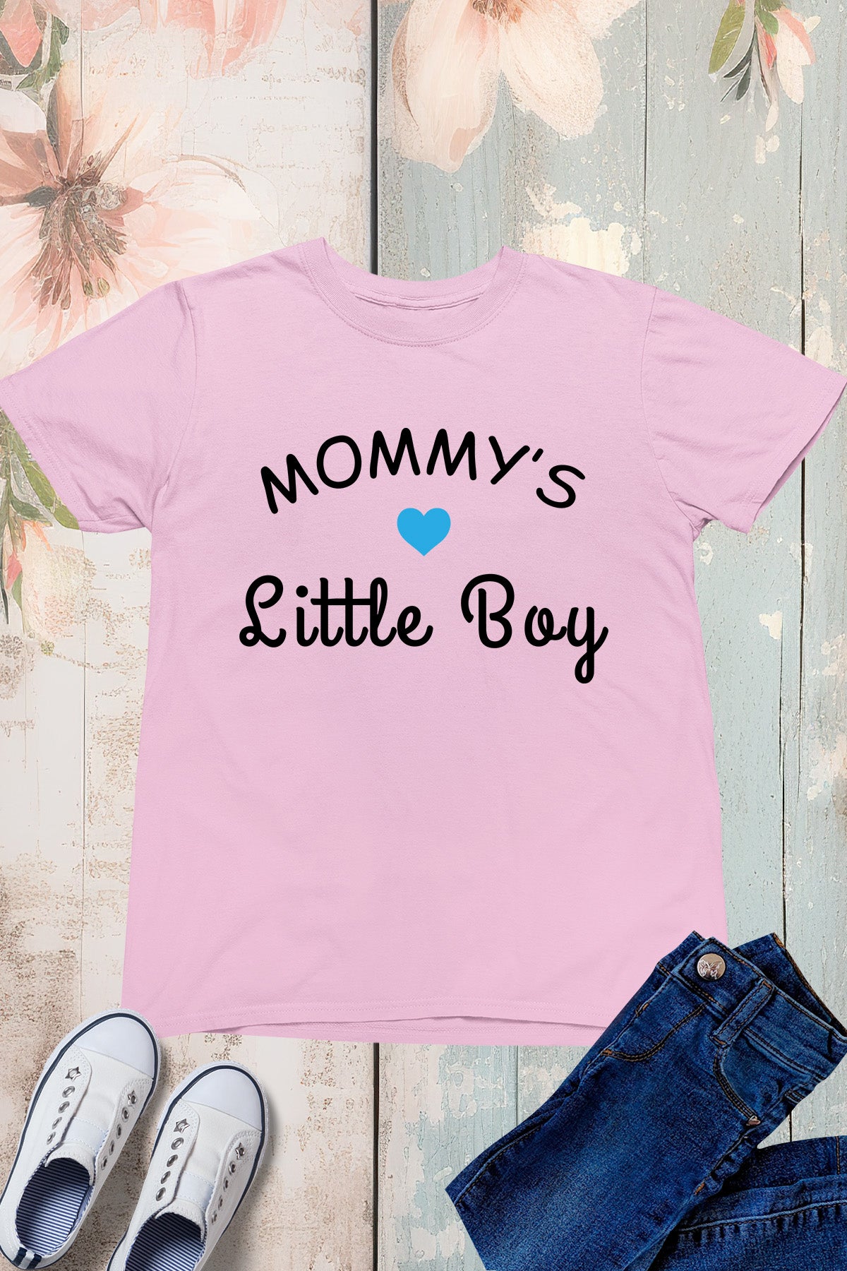 Mommy's Little Boy Kids Mothers Day T Shirt