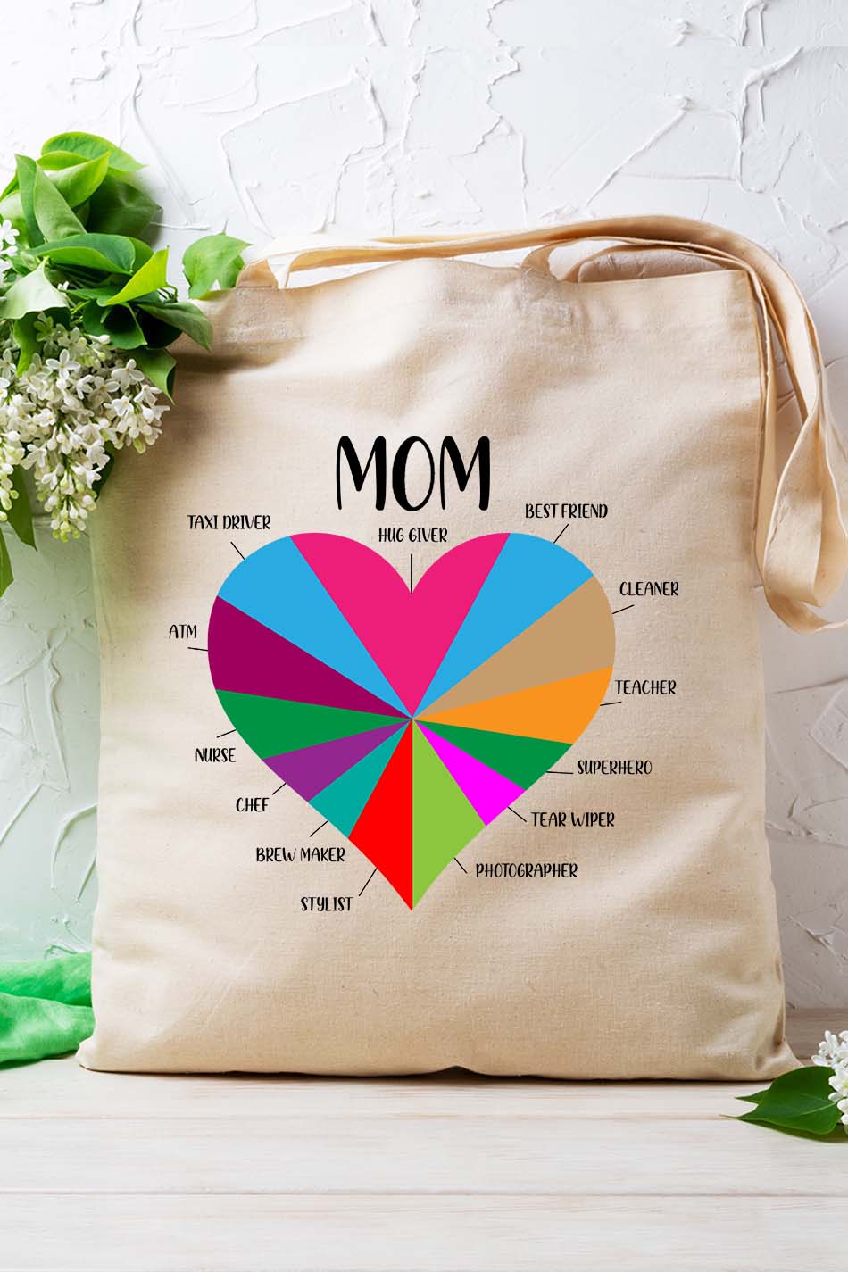 Mom Life Heart Tote Bag