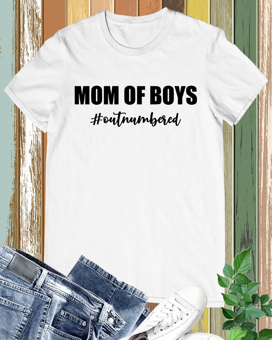 Mom Of Boys Outnumbered T Shirt Mothers Day Gift