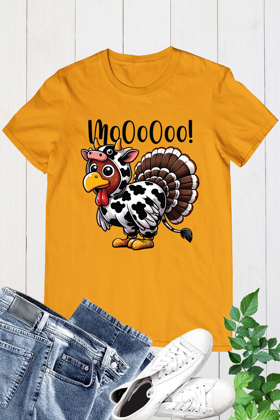 Turkey Moo Funny Thanksgiving Shirt