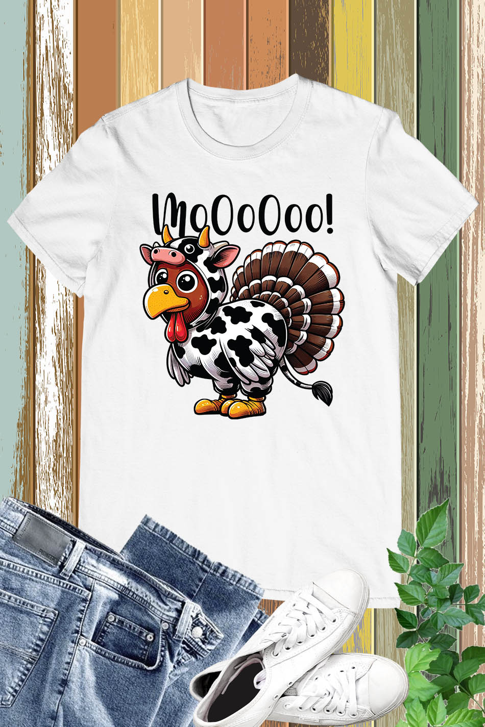 Turkey Moo Funny Thanksgiving Shirt