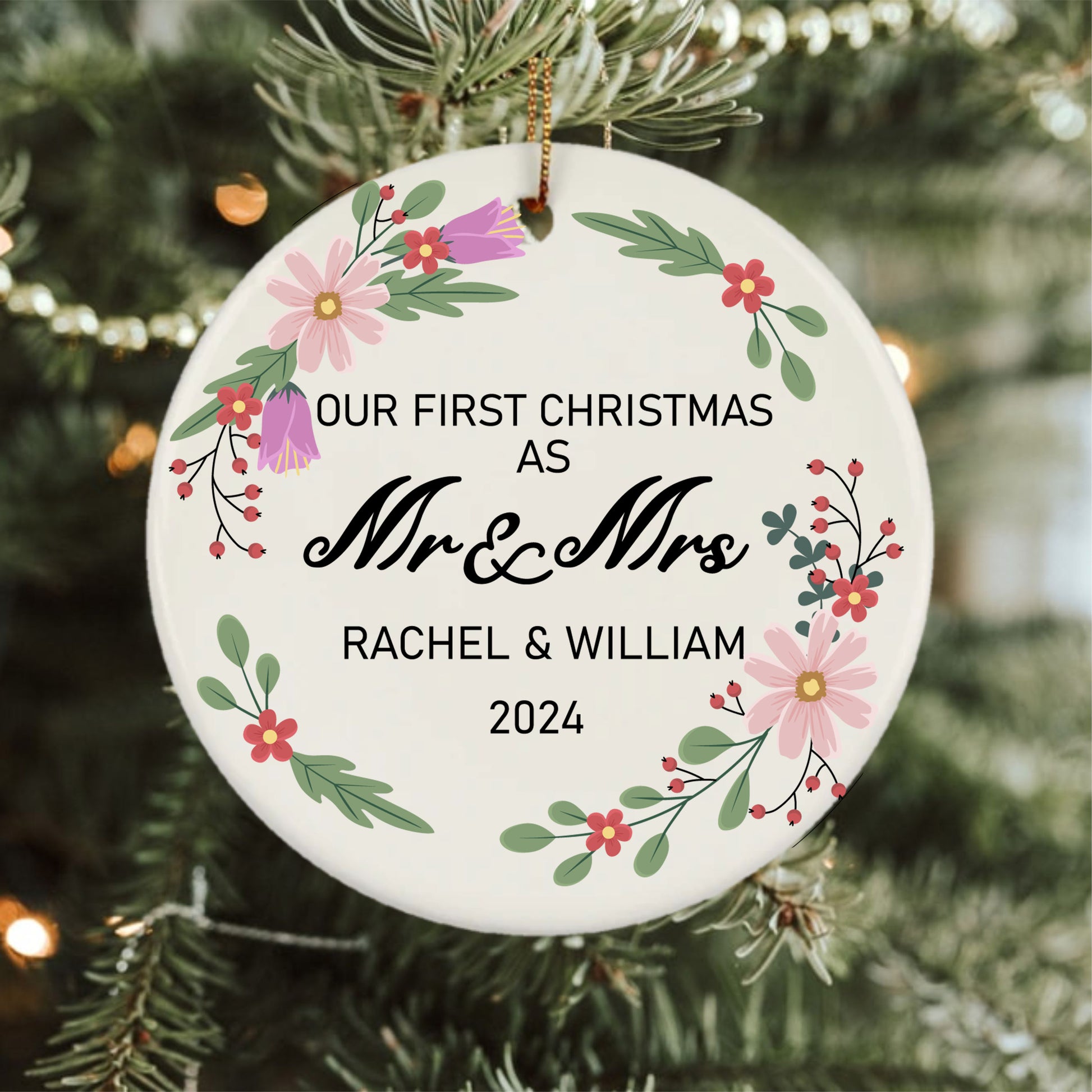 Personalized First Christmas As Mr And Mrs Bible Verse Jesus Ornament