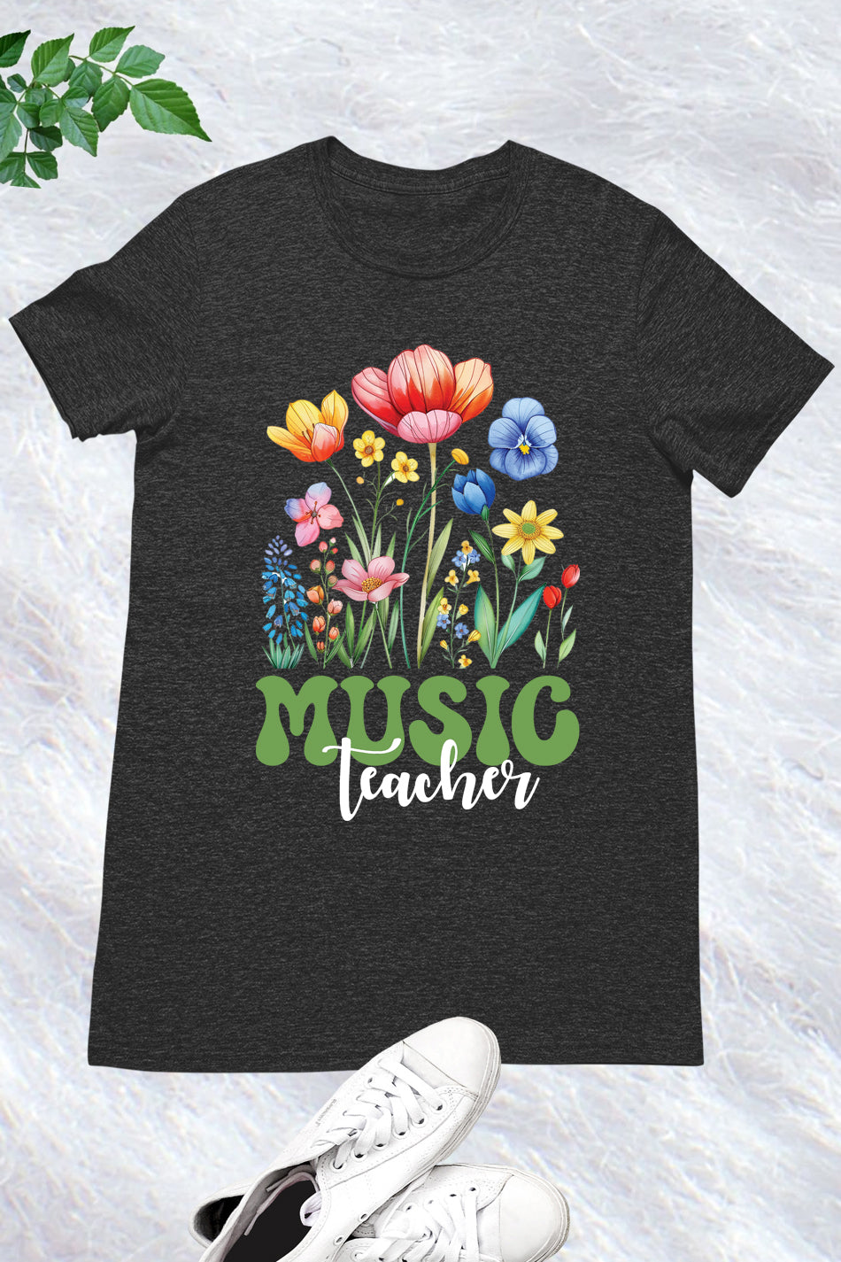 Retro Music Teacher Wildflower T Shirt