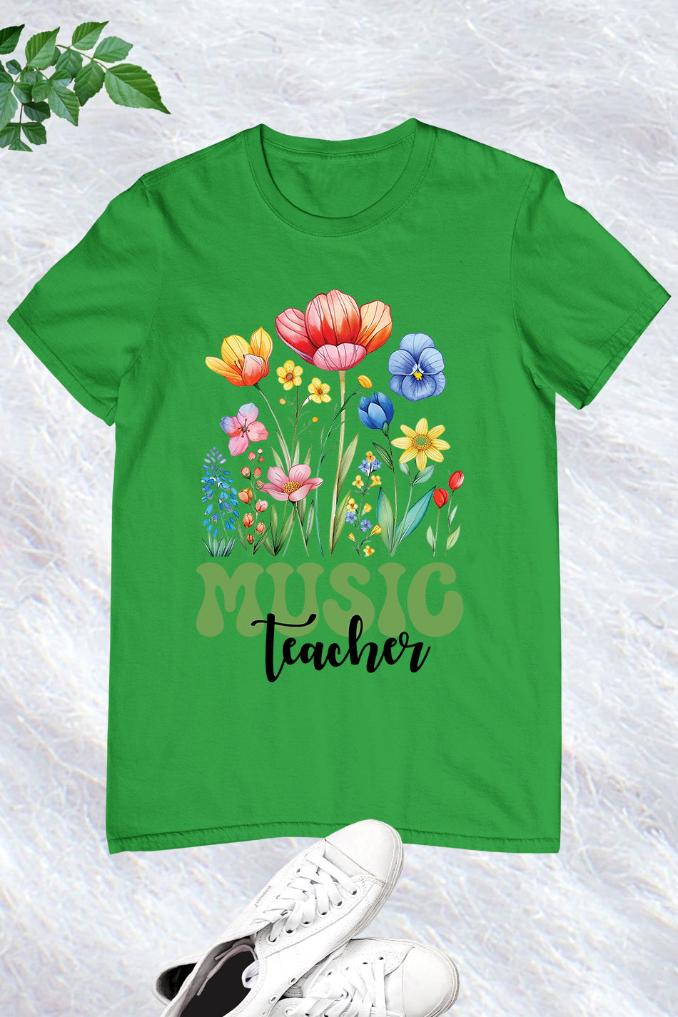 Retro Music Teacher Wildflower T Shirt