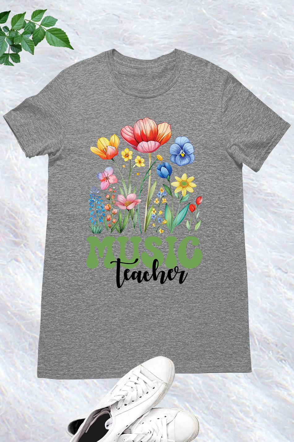 Retro Music Teacher Wildflower T Shirt