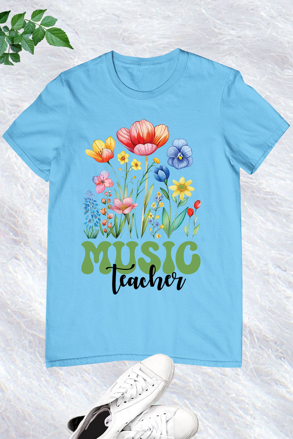 Retro Music Teacher Wildflower T Shirt