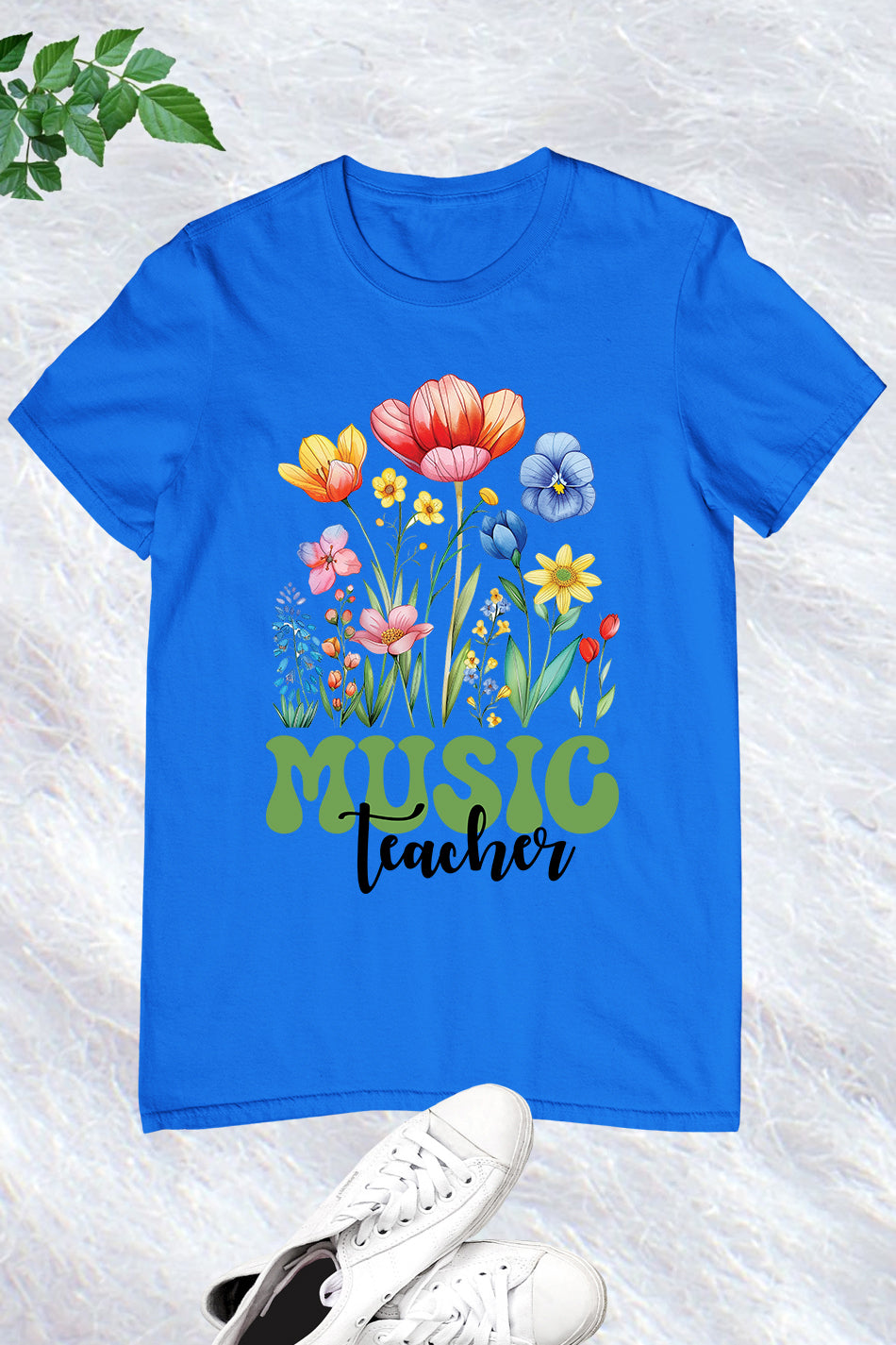 Retro Music Teacher Wildflower T Shirt