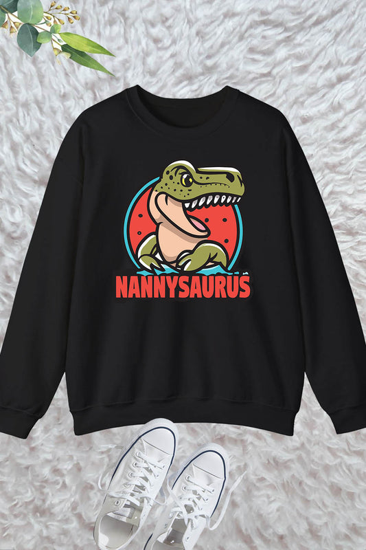 Nannysaurus T-Rex Dinosaur Nanny Saurus Family Sweatshirt