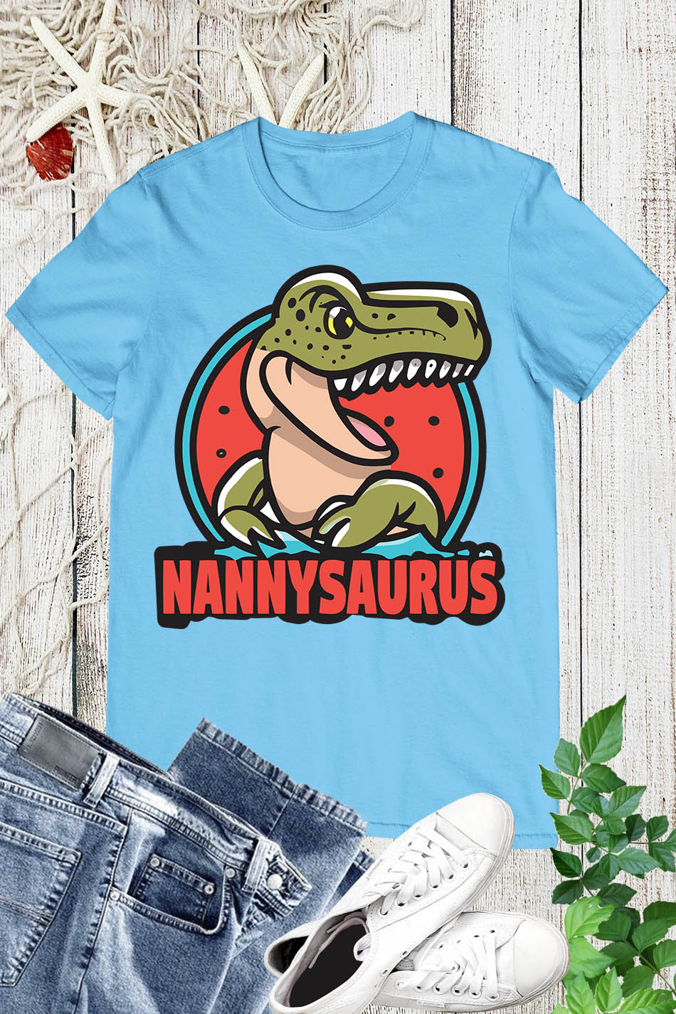 Nannysaurus T-Rex Dinosaur Nanny Saurus Family T-Shirt