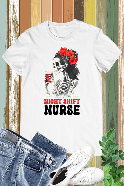 Night Shift Nurse Squad Skeleton Coffee Shirt