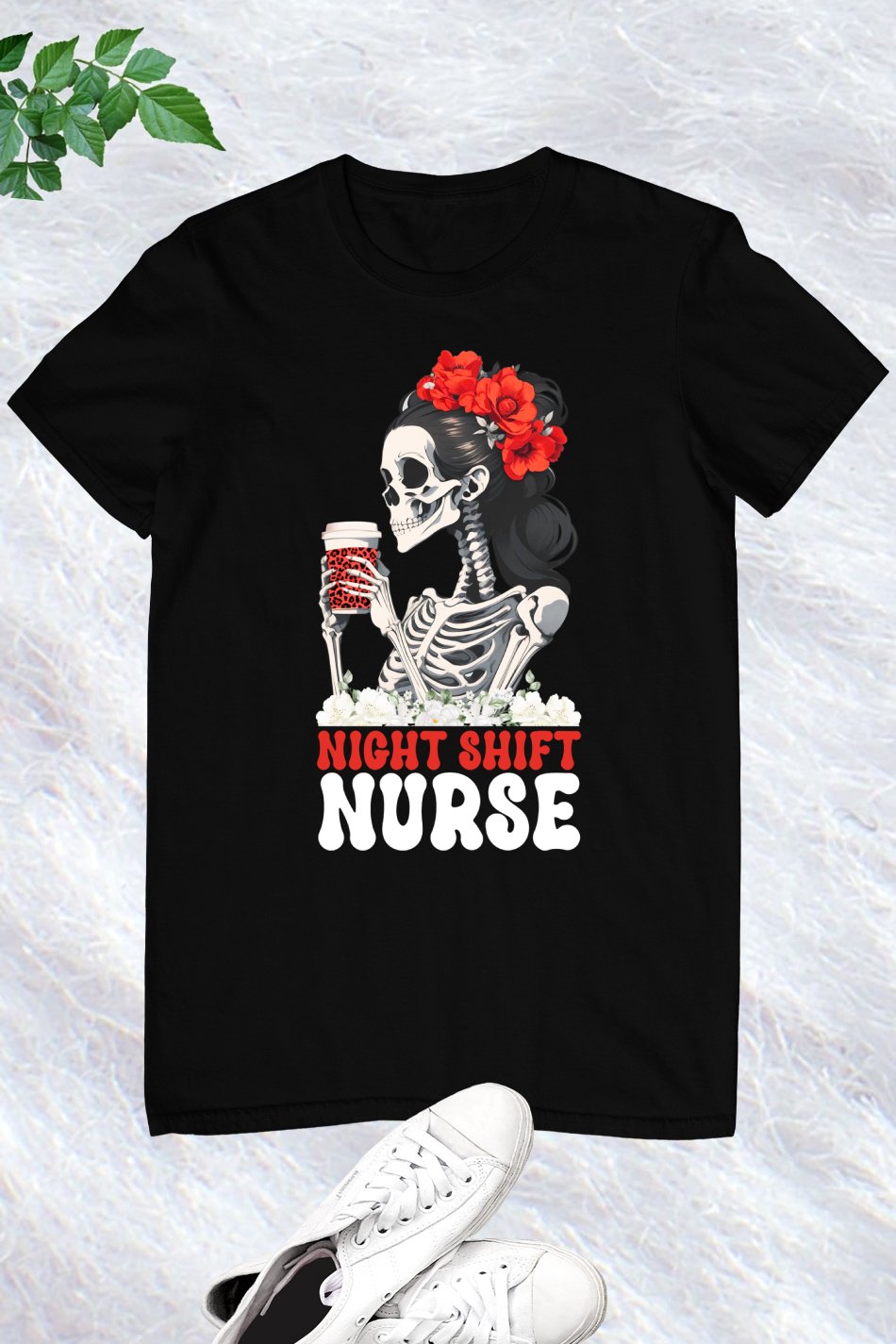 Night Shift Nurse Squad Skeleton Coffee Shirt