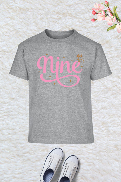 Nine Cool Trendy Birthday T Shirt