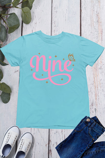 Nine Cool Trendy Birthday T Shirt