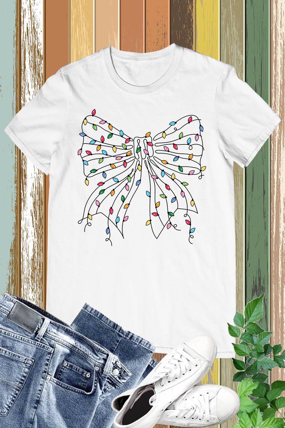 Coquette Christmas Fancy Bow Lights Shirt