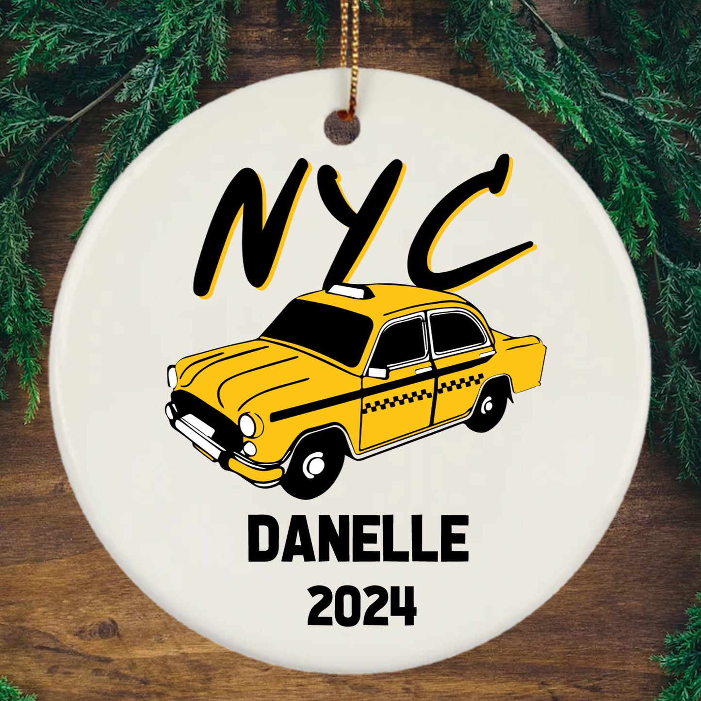 NYC Car 2024 Christmas Ornament