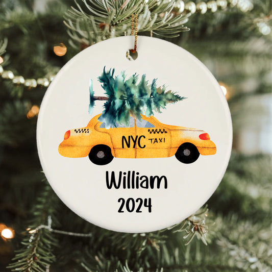 Personalized NYC Taxi Ornament