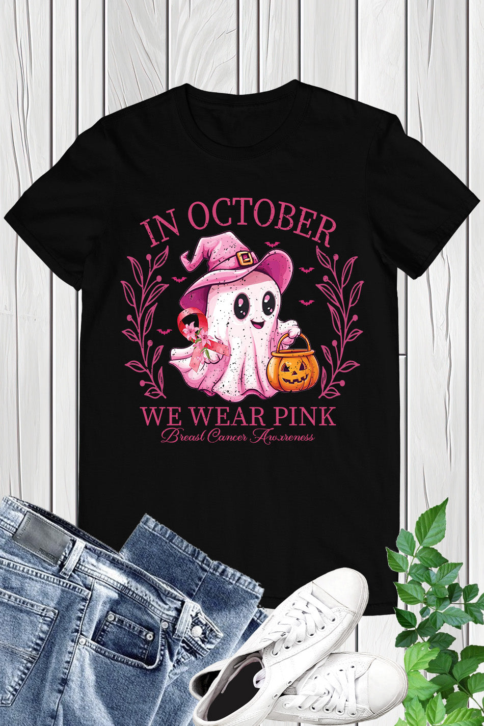 In October We Wear Pink Breast Cancer Shirt