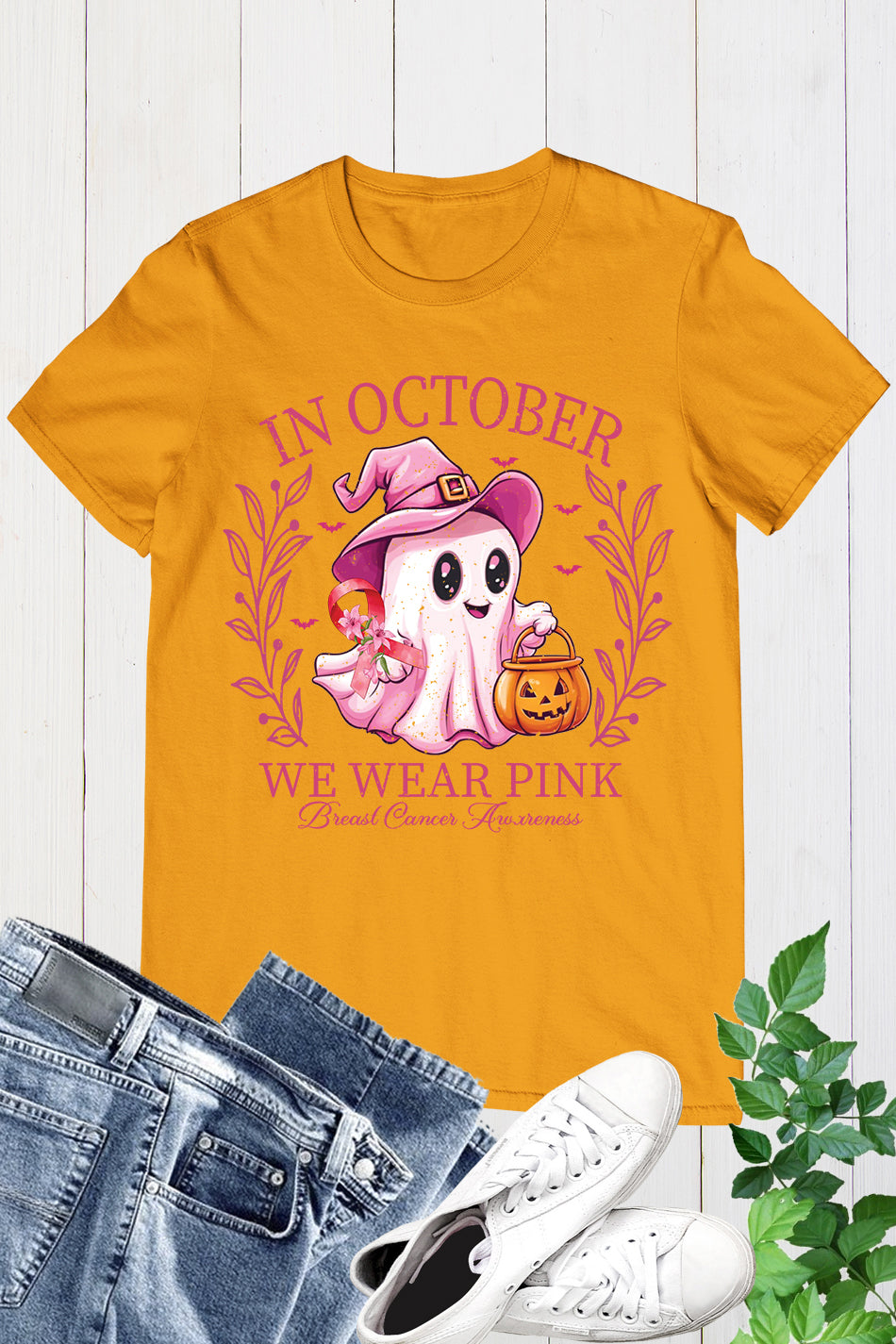 In October We Wear Pink Breast Cancer Shirt