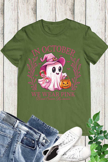 In October We Wear Pink Breast Cancer Shirt