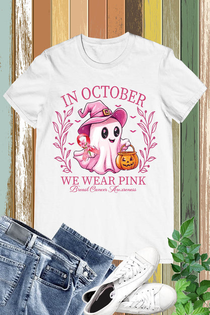 In October We Wear Pink Breast Cancer Shirt