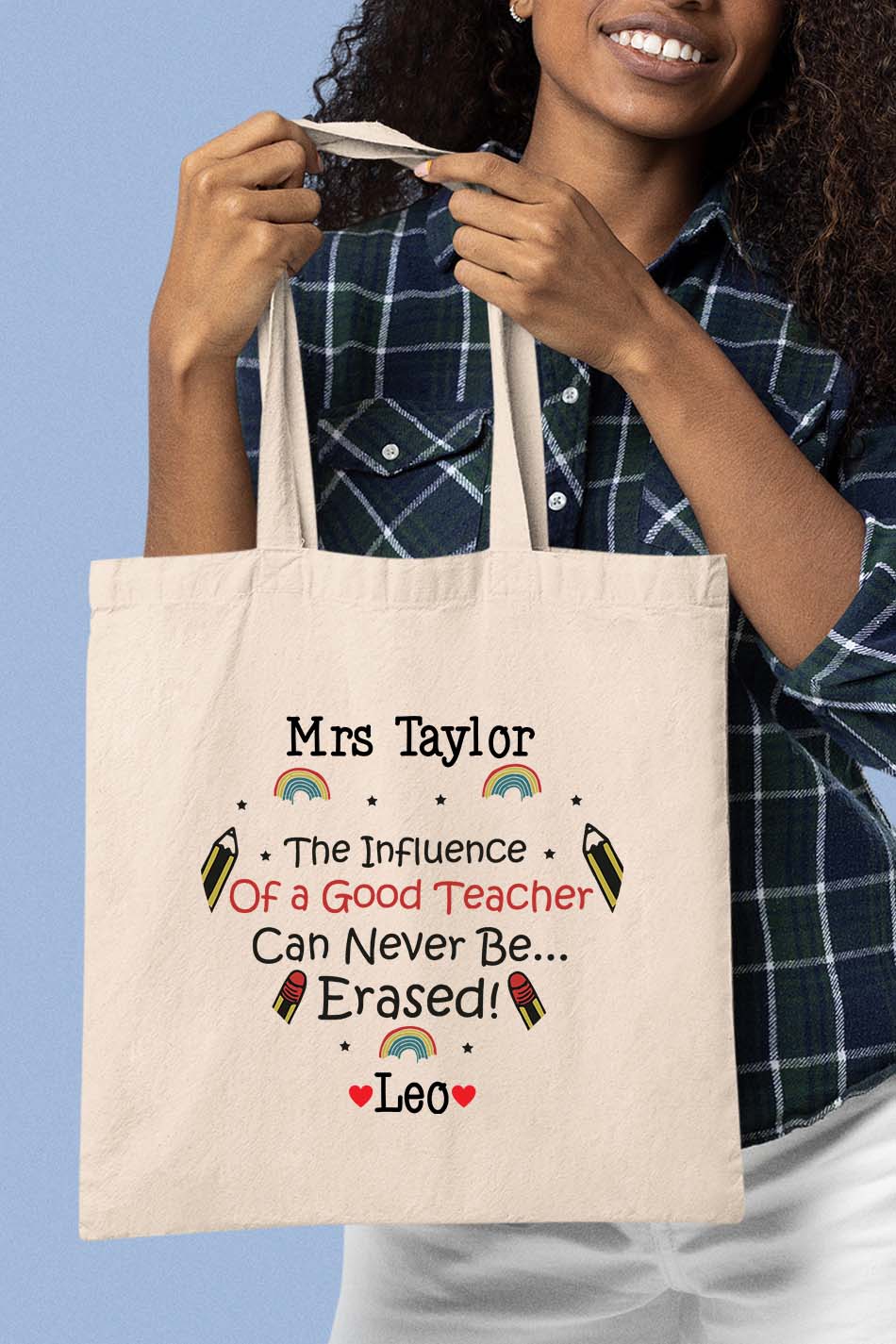 Custom Influence of Teacher Tote Bag