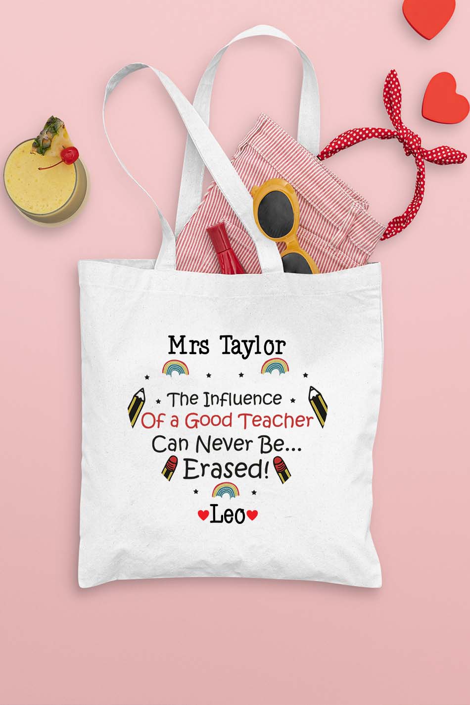 Custom Influence of Teacher Tote Bag