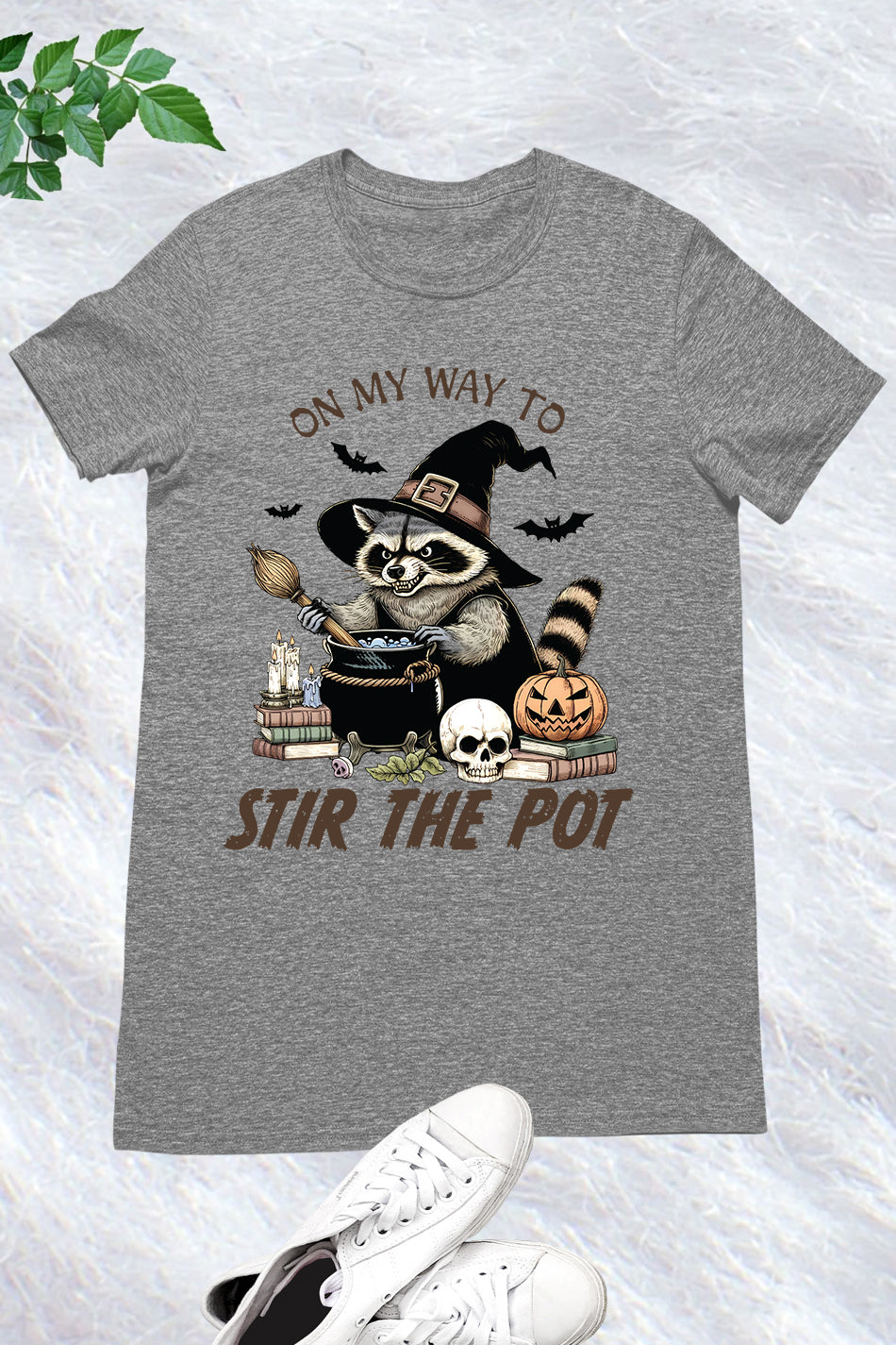 Raccoon Vintage Halloween Witch Shirt