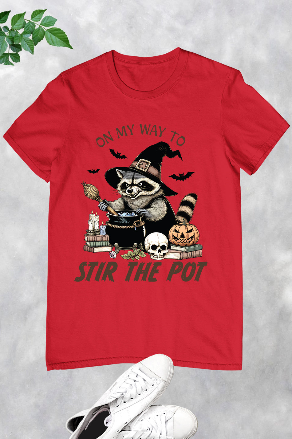 Raccoon Vintage Halloween Witch Shirt