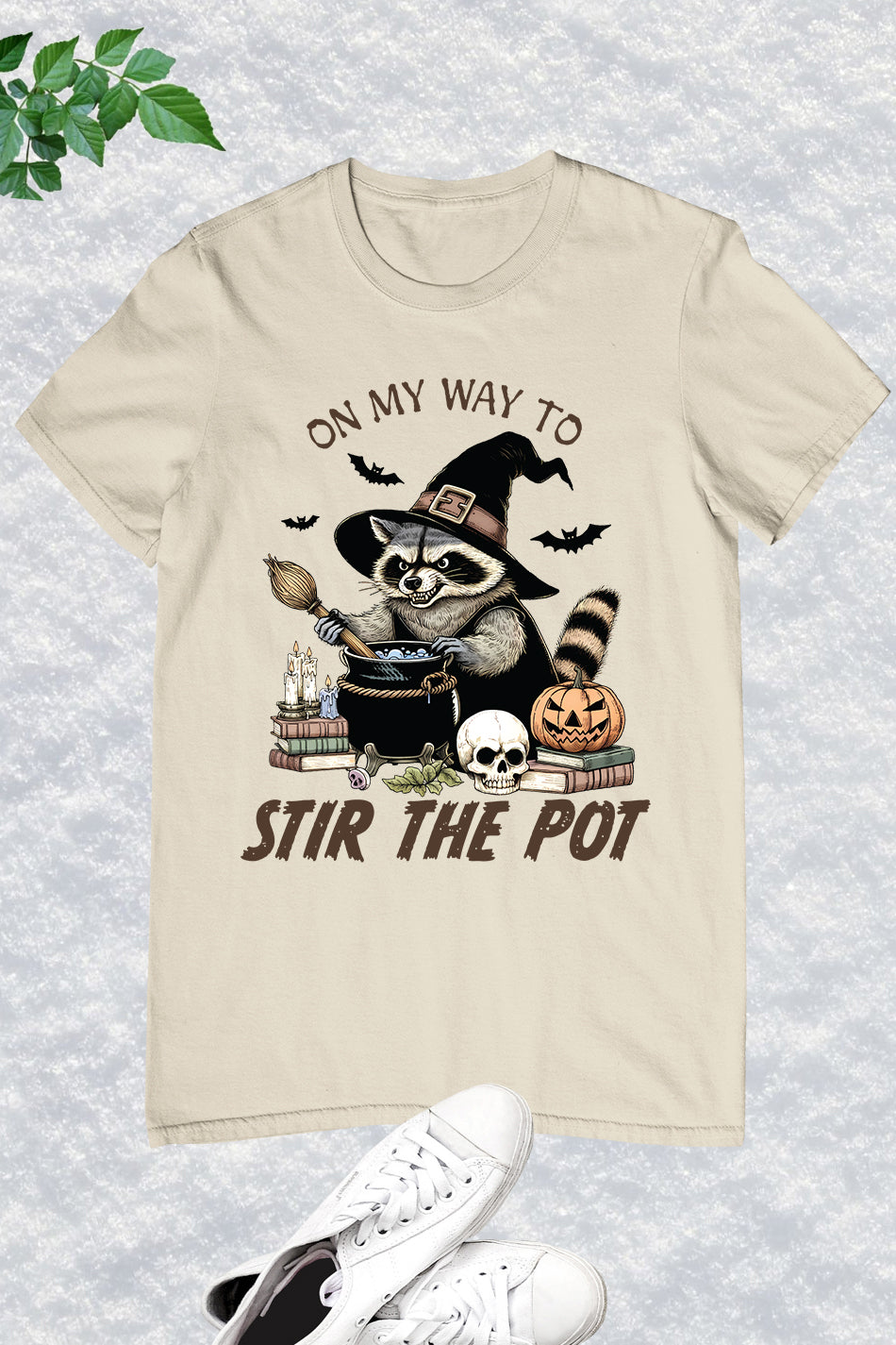 Raccoon Vintage Halloween Witch Shirt