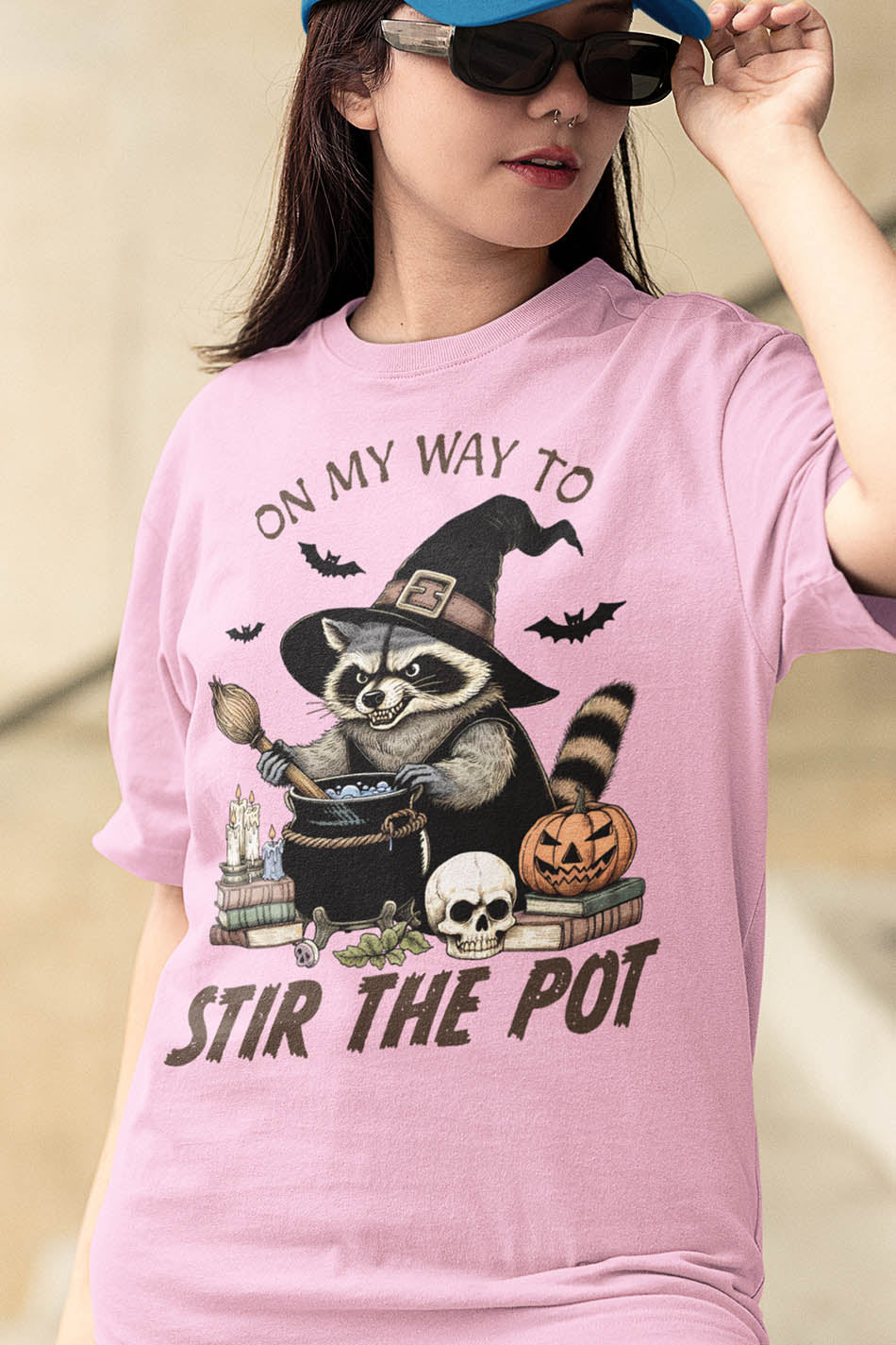 Raccoon Vintage Halloween Witch Shirt