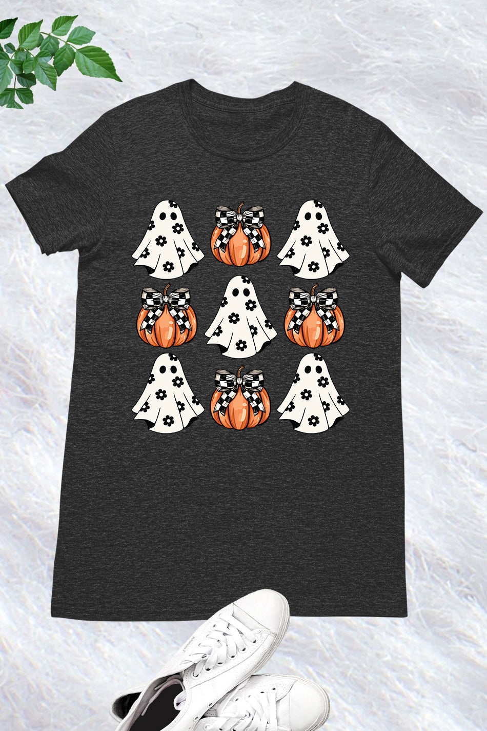 Halloween Ghost Pumpkin Coquette Bow Shirt