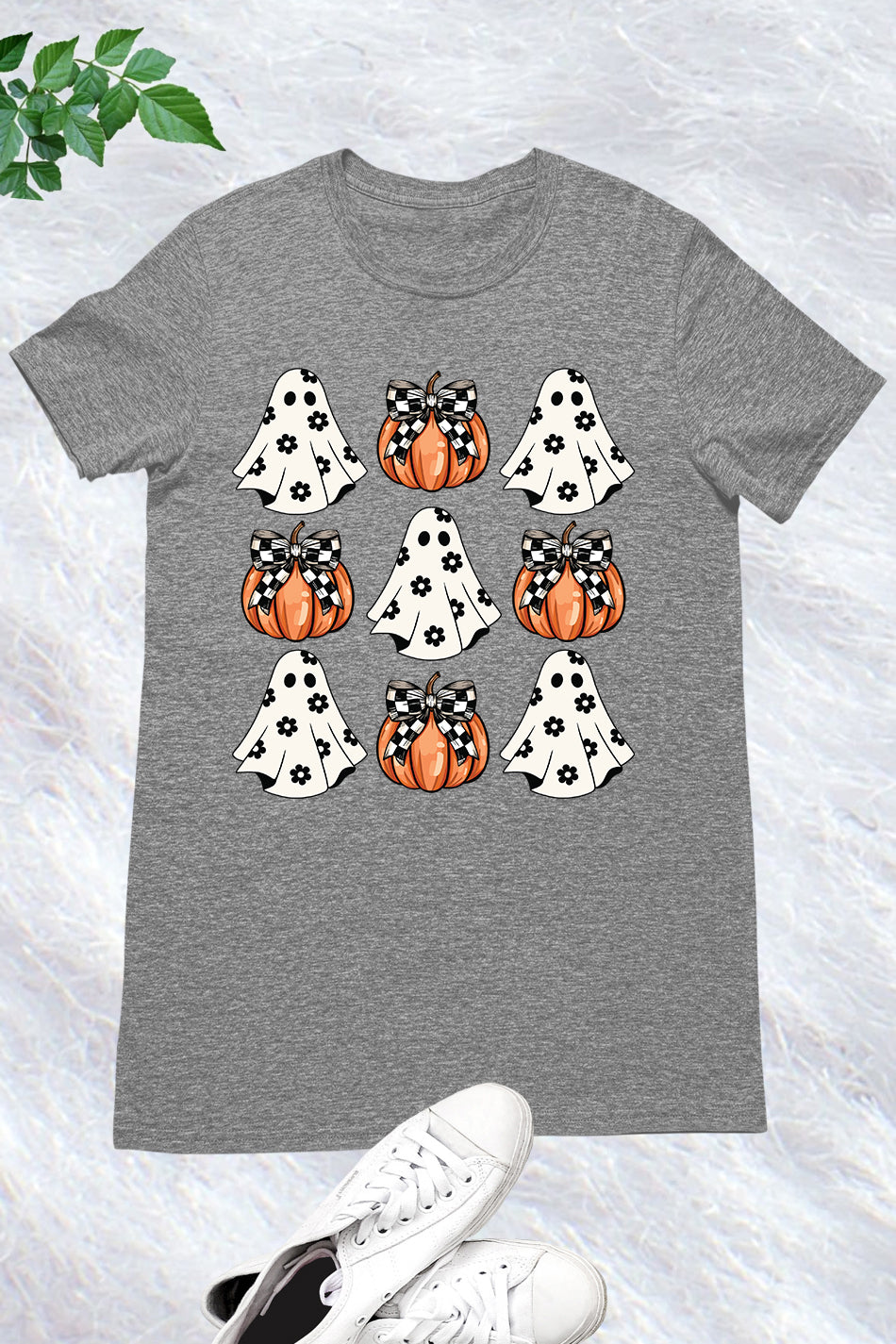 Halloween Ghost Pumpkin Coquette Bow Shirt