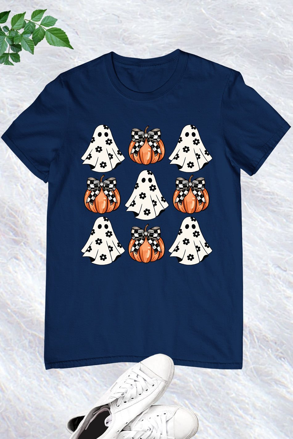 Halloween Ghost Pumpkin Coquette Bow Shirt