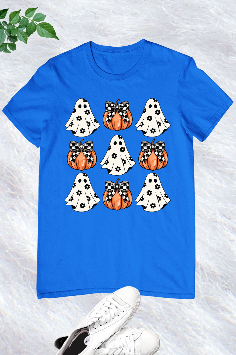 Halloween Ghost Pumpkin Coquette Bow Shirt