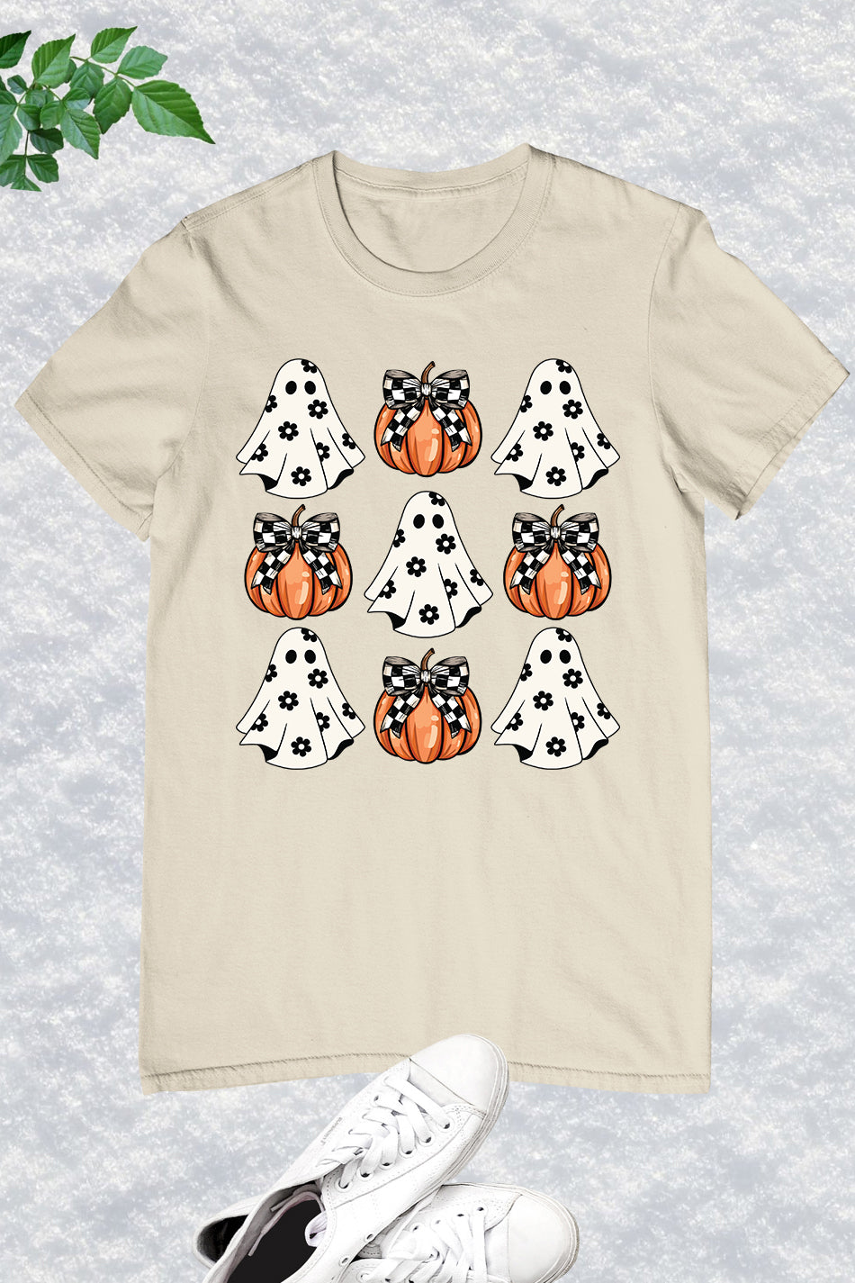 Halloween Ghost Pumpkin Coquette Bow Shirt