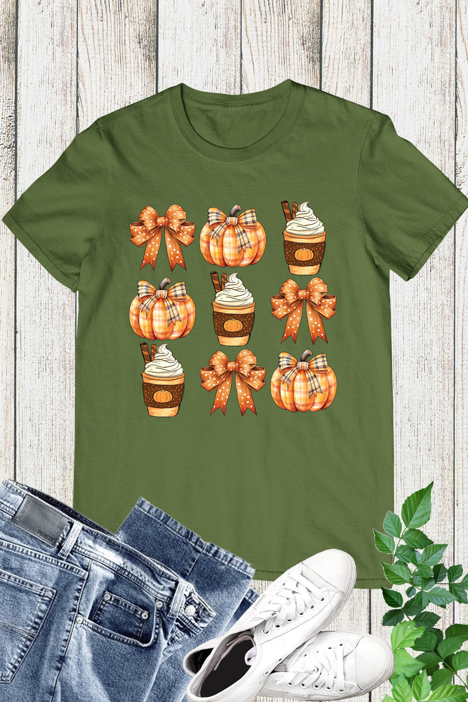 Retro Fall Pumpkin Bow Coquette Shirt