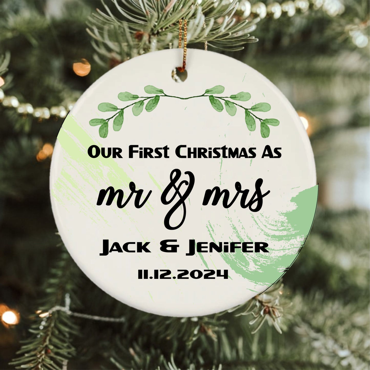 Personalized First Christmas As Mr And Mrs 2024 Ornament