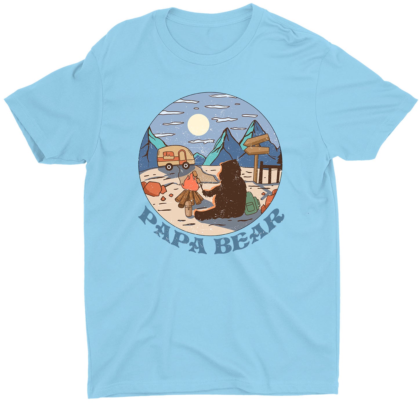 Papa Bear Animal Nature Lover Custom Short Sleeve Father's Day T-Shirt