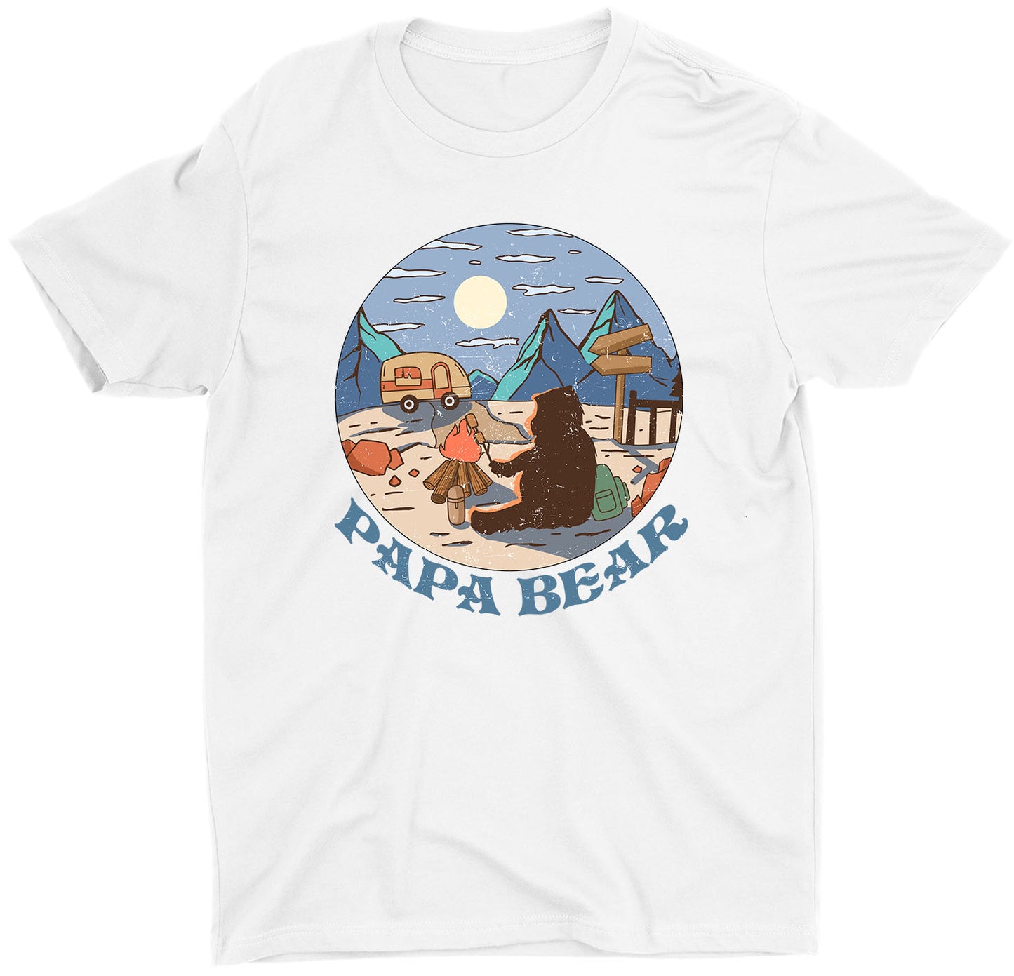 Papa Bear Animal Nature Lover Custom Short Sleeve Father's Day T-Shirt