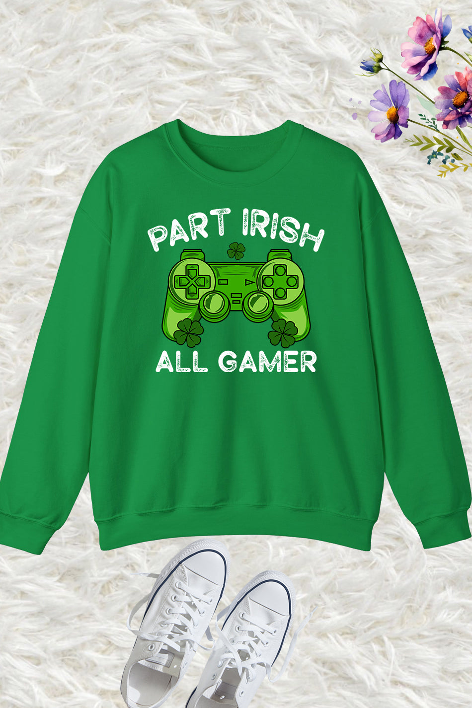 Part Irish All Gamer Funny Saint Patricks Day Sweatshirt