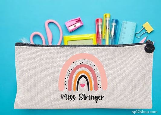 Teacher Appreciation Rainbow Custom Thank You Pouch Bag Pencil Case