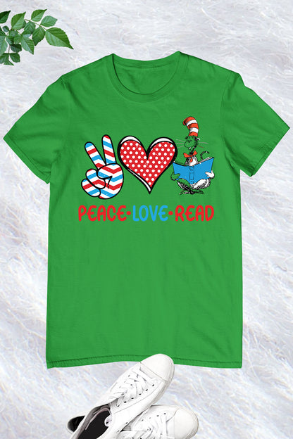 Peace Love Read Teacher Shirt