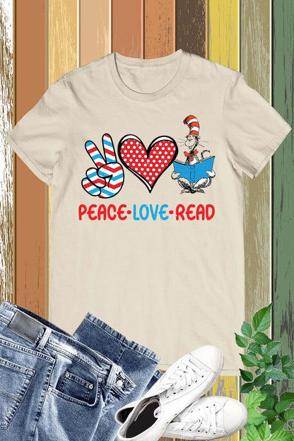 Peace Love Read Teacher Shirt