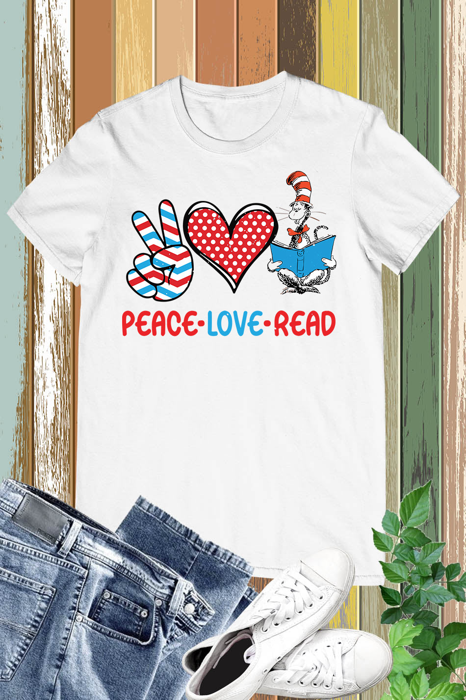 Peace Love Read Teacher Shirt