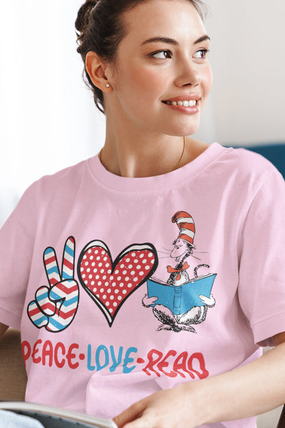 Peace Love Read Teacher Shirt