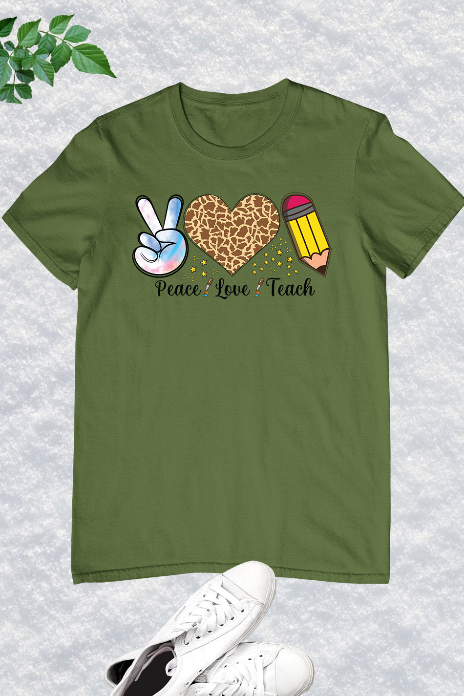 Peace Love Teach Teacher Tee Shirt