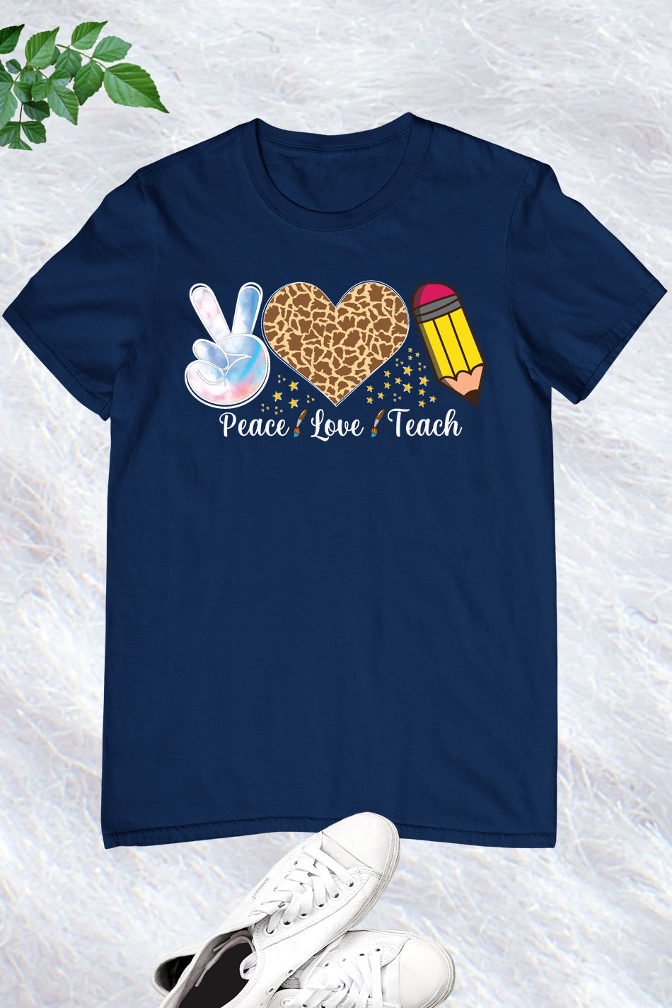 Peace Love Teach Teacher Tee Shirt